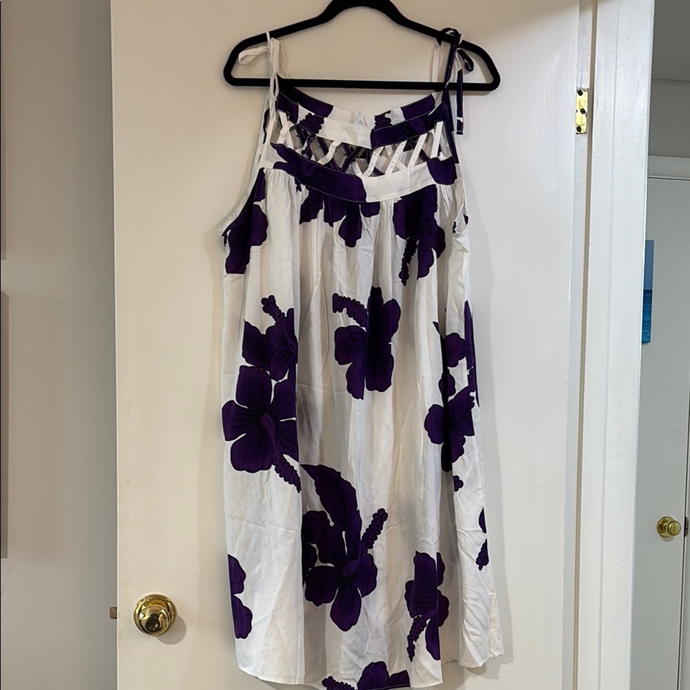 Hawaiian  Dress with Purple Floral Print